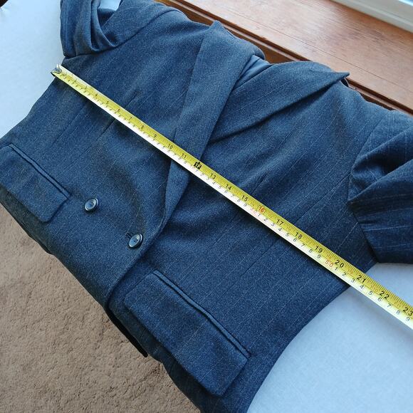 Apostrophe Petite Pinstripe Blazer Jacket 14P women double breasted real pockets - Picture 11 of 15